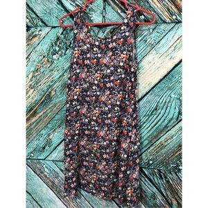 Gap XS Floral Dress Sundress Black Multi Color